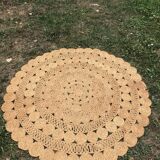 Vintage jute round carpet