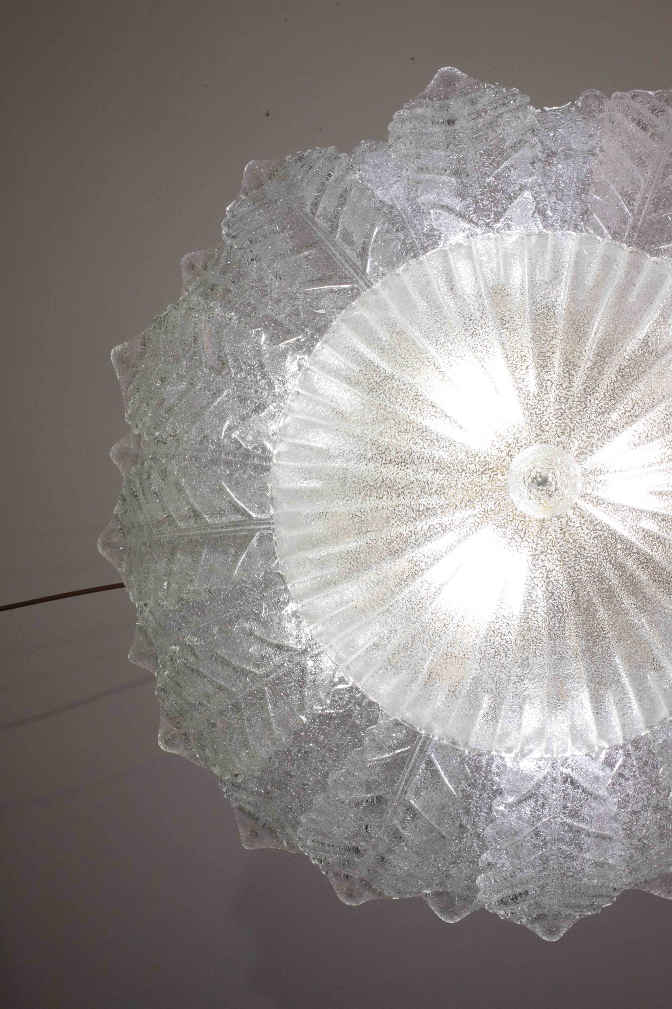 Verona, Large Size Murano Clear trasparent Vintage Glass Ceiling Light, 197