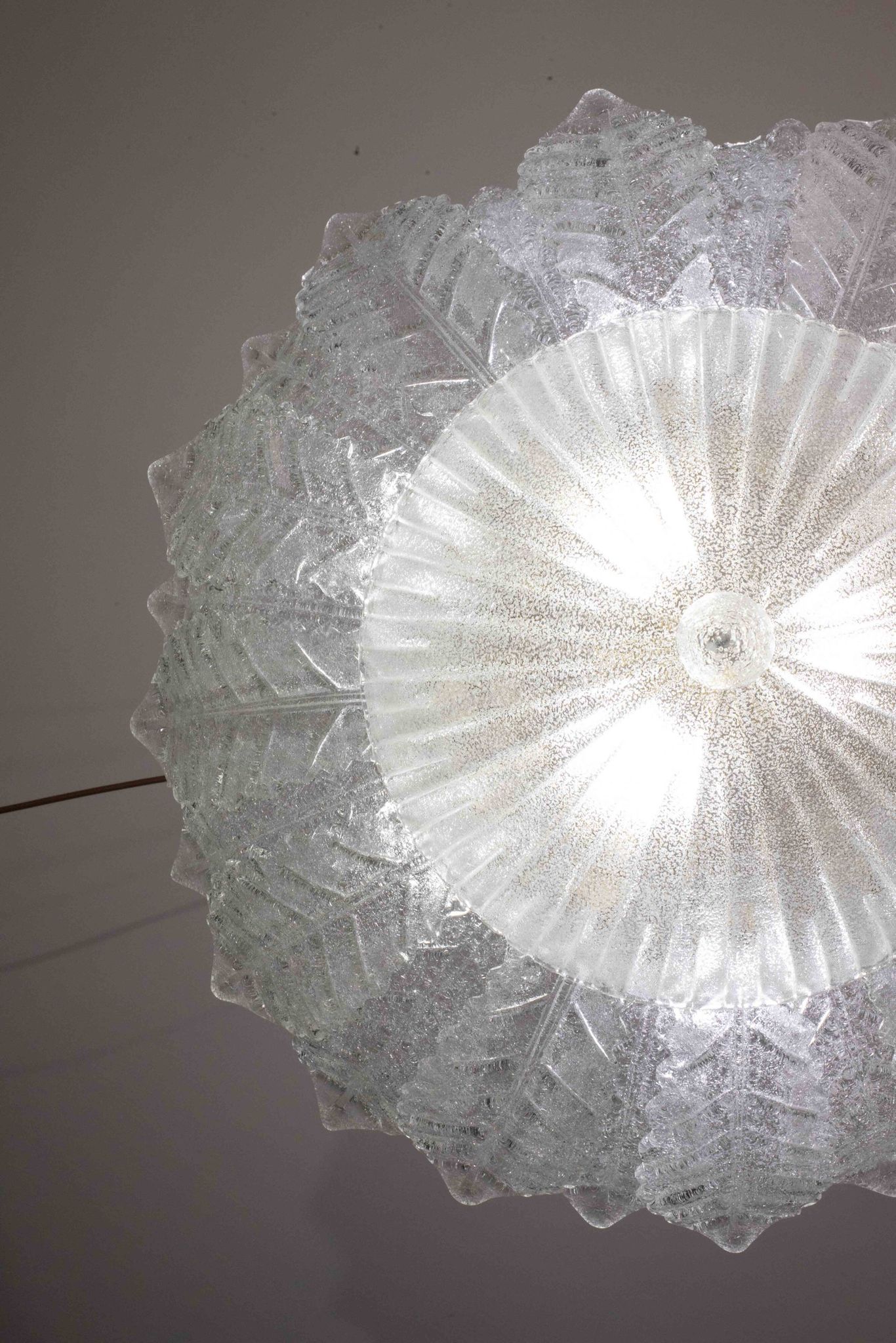 Verona, Large Size Murano Clear trasparent Vintage Glass Ceiling Light, 197