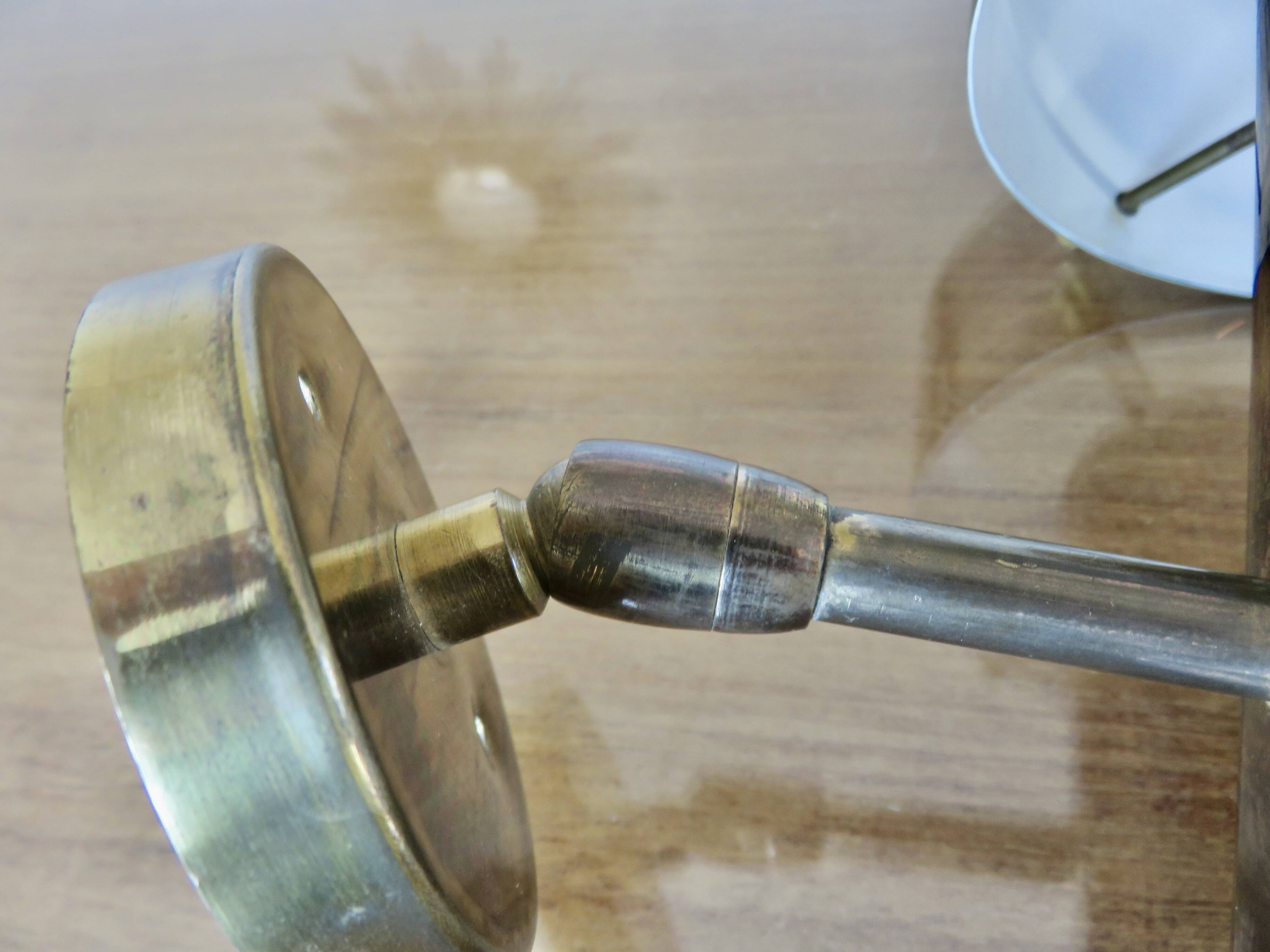 Wall light Jo Hammerborg in patinated brass, gun barrel finish, Denmark, 1970s.