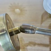 Wall light Jo Hammerborg in patinated brass, gun barrel finish, Denmark, 1970s.