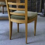 Pair of modern chairs with green velvet seats, 1940s
