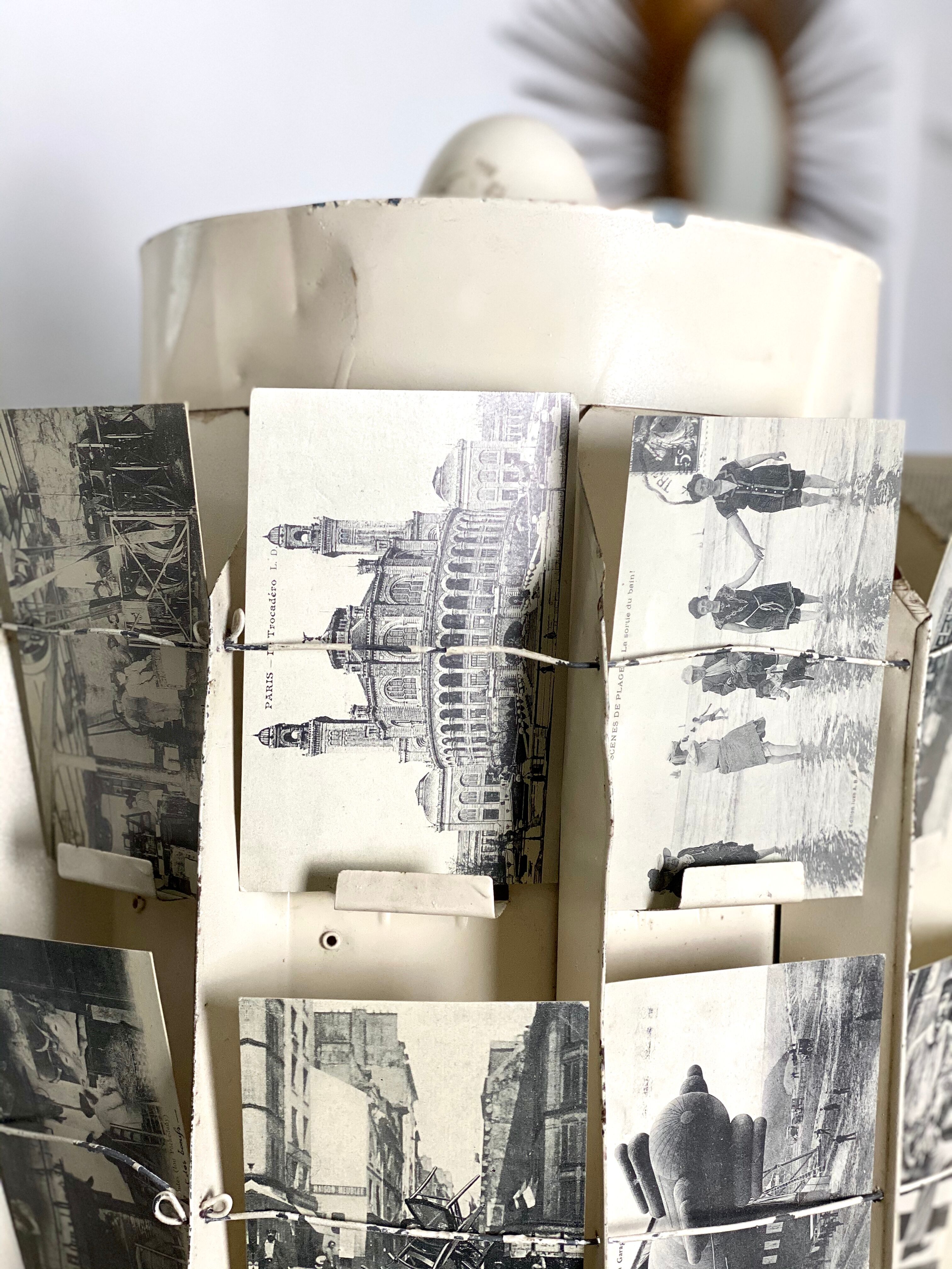 Old swirl display with seed bags