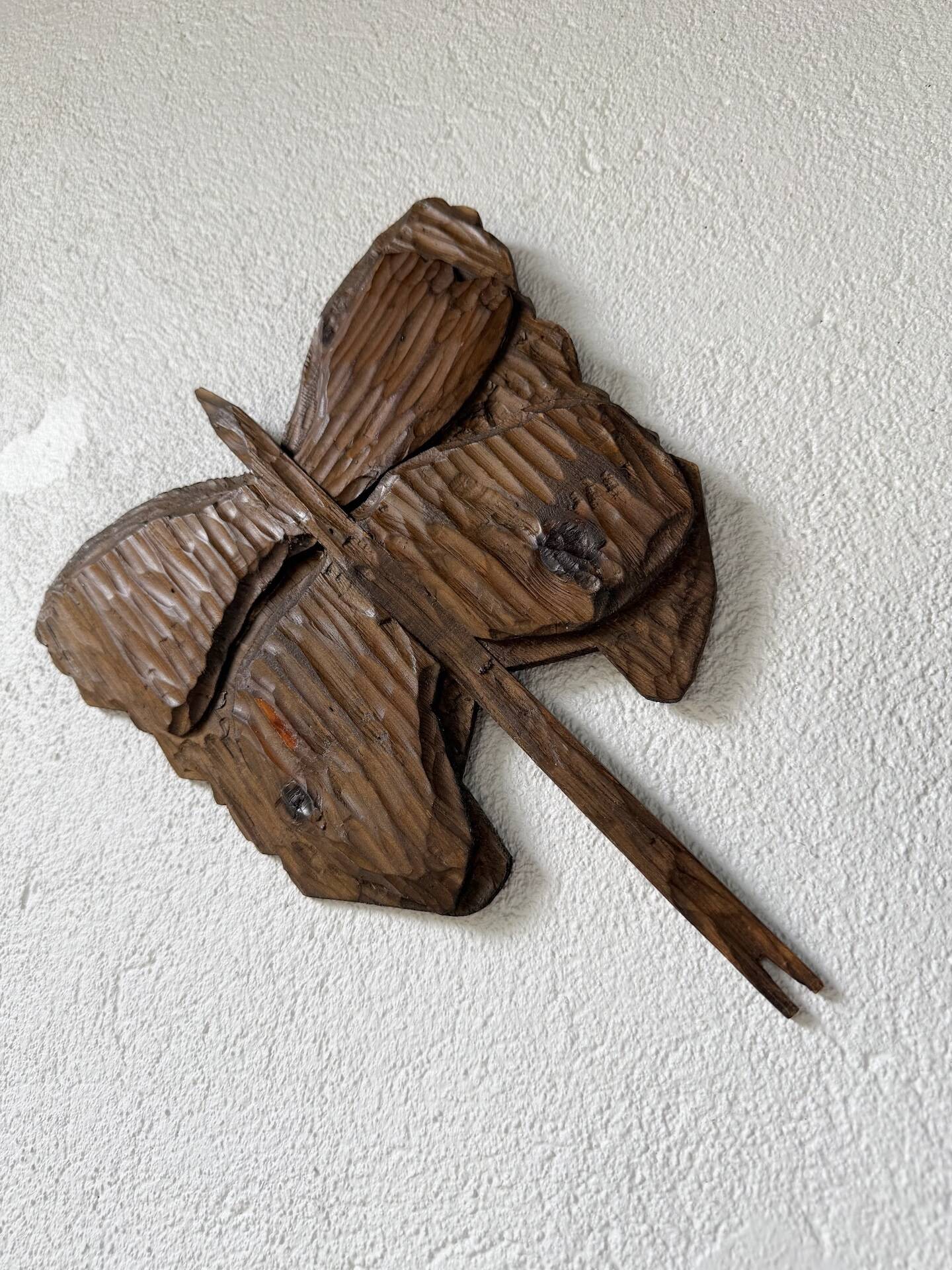 Set of 2 butterfly wall decorations sculptures 1900
