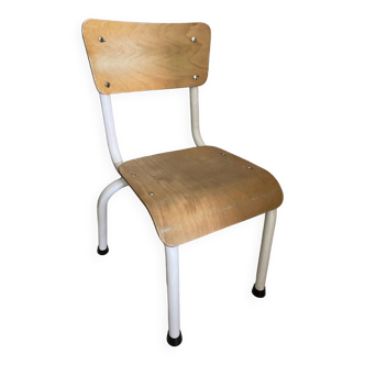 Ancienne chaise écolier enfant bois et métal