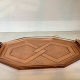 Plat plateau en verre rose style Rosaline C