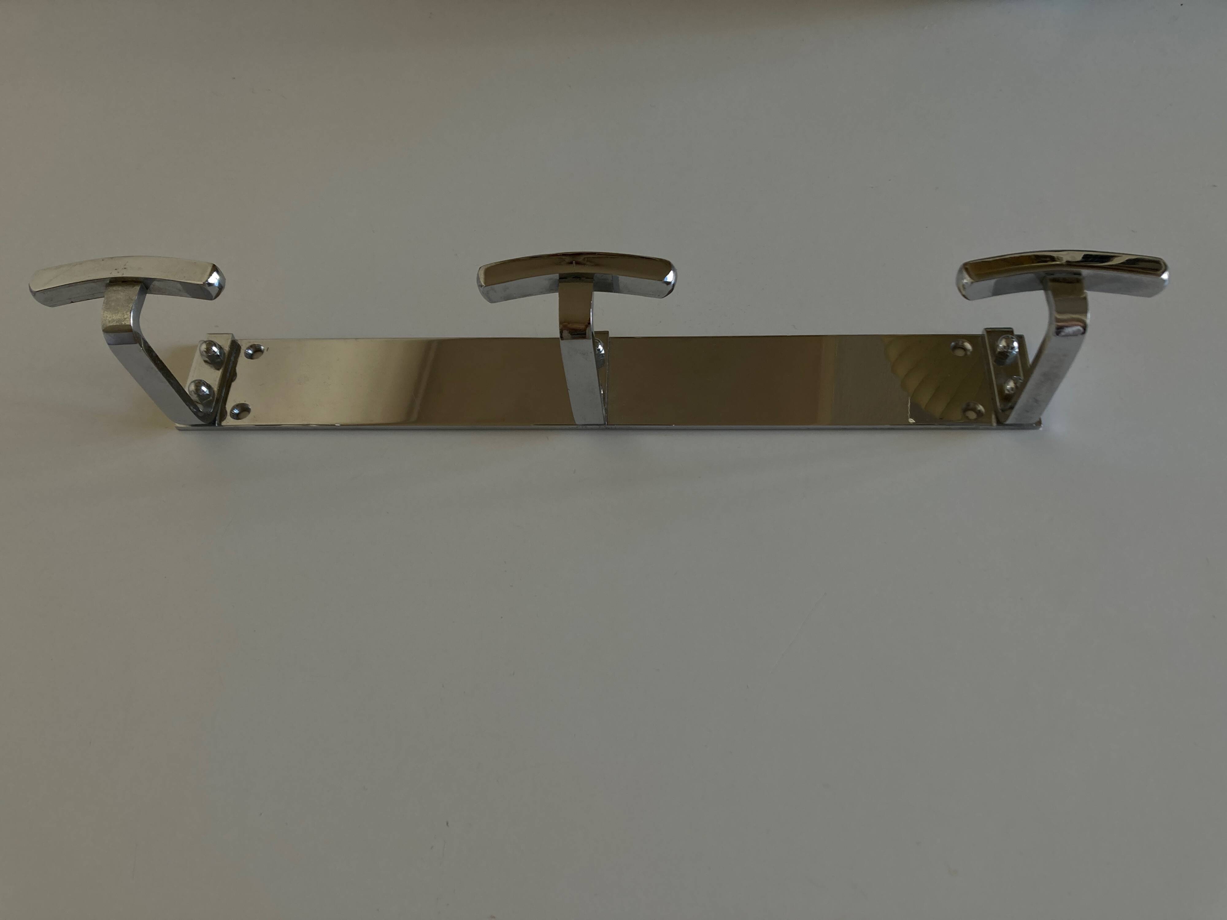 chrome bathroom hook art deco 1950