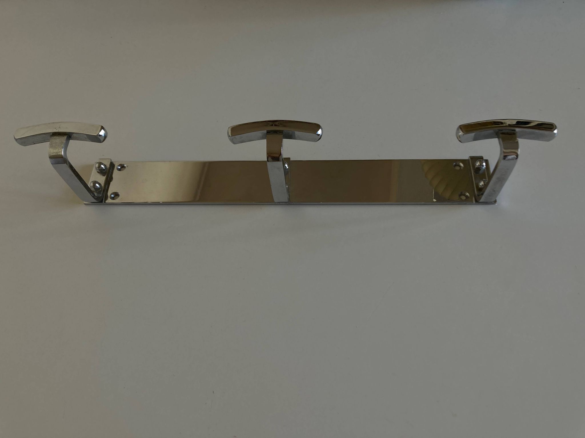 patère de salle de bain chrome art déco 1950