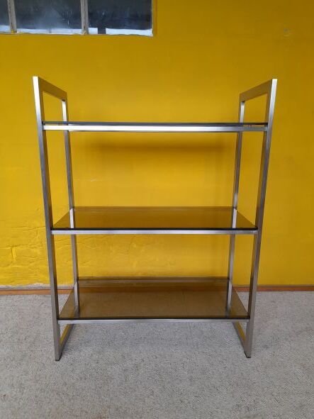 Metal shelf and smoked glass Roche Bobois