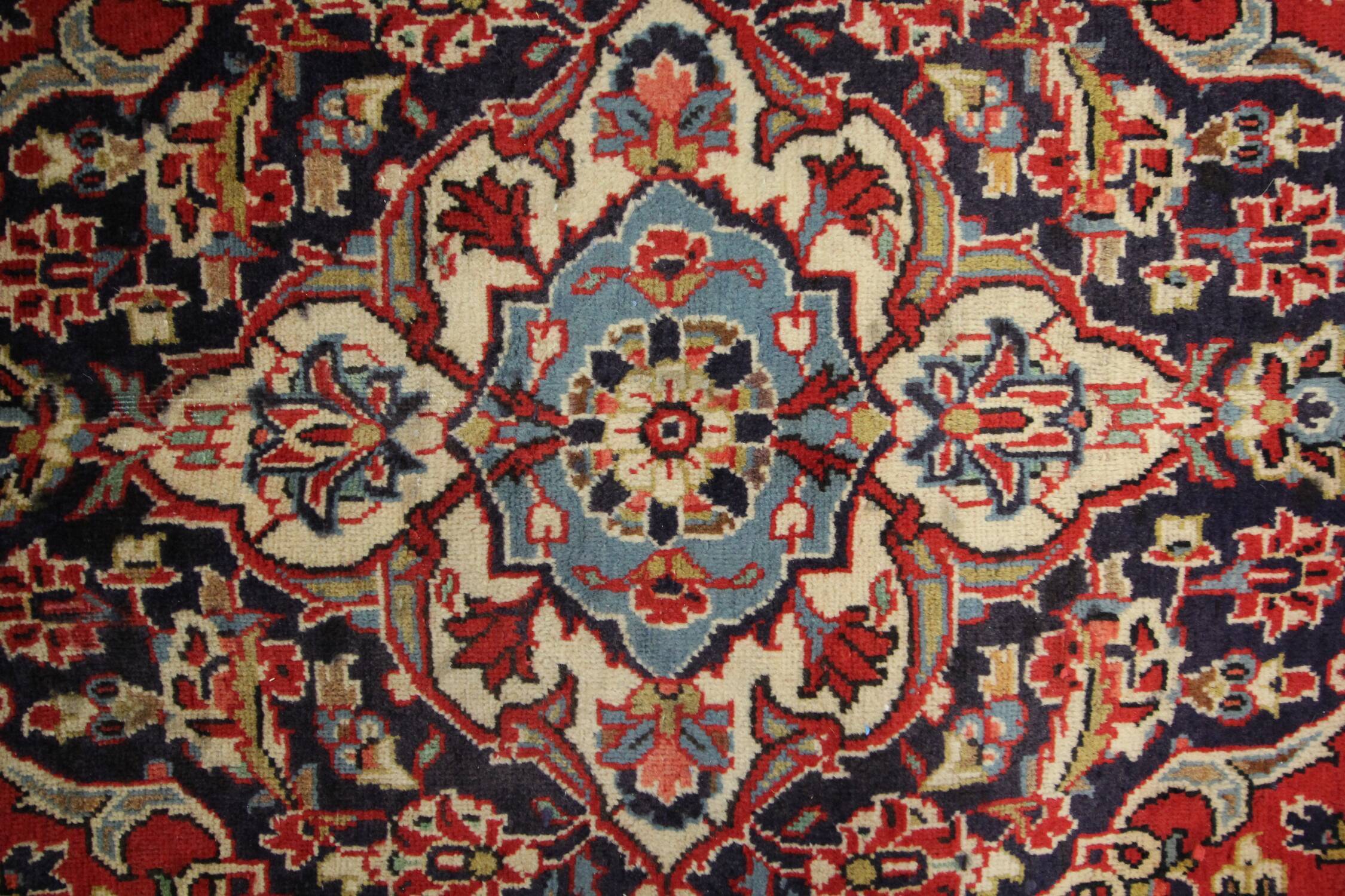 Vintage Persian Rug Handwoven Oriental Kashan Carpet- 362x244cm