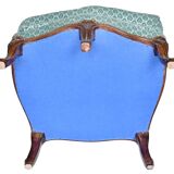 Pair of Louis XV style wingback armchairs with five legs.