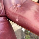 Scandinavian armchair with footrest