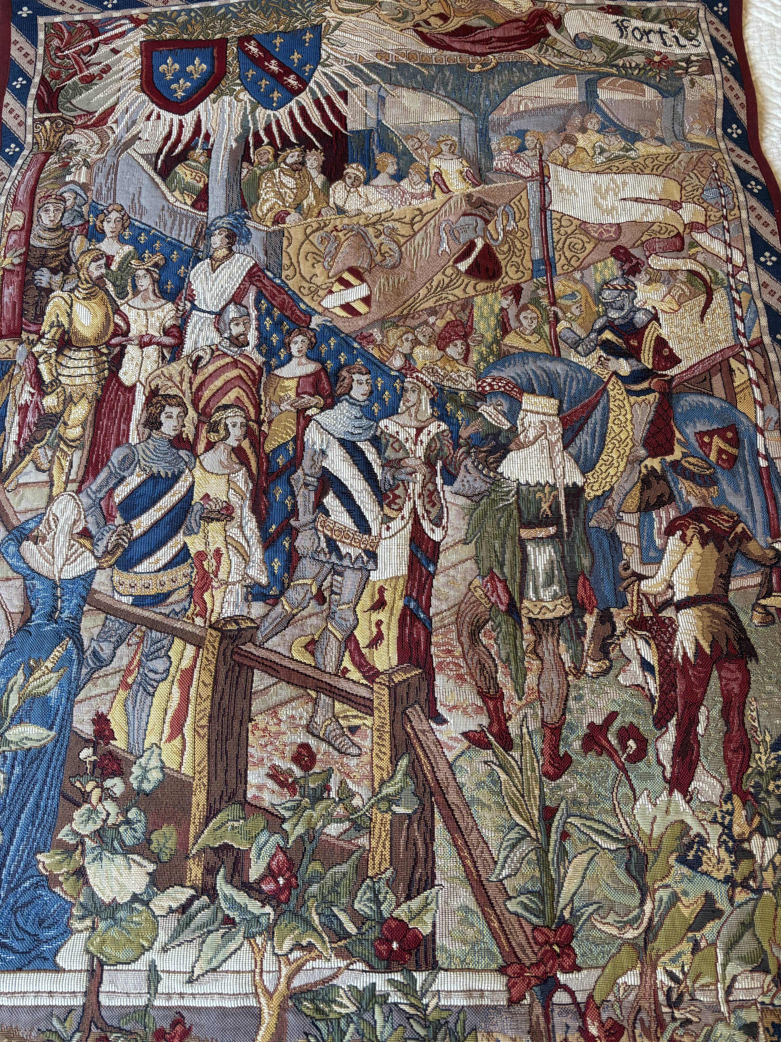 Tapestry Jules Pansu Halluin - Point de Loiselles - Medieval Scene