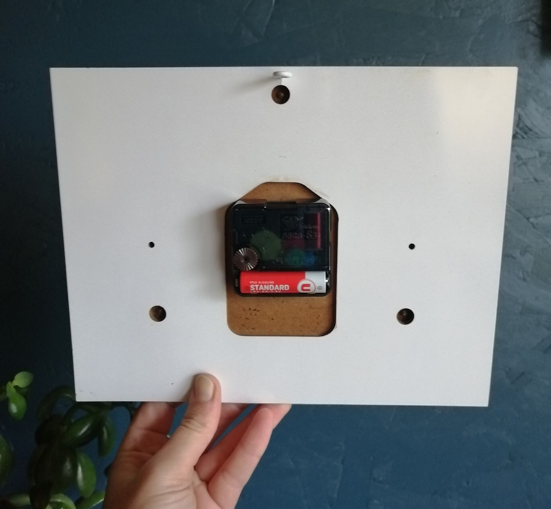 Vintage formica clock silent rectangular wall clock "blue jaz"