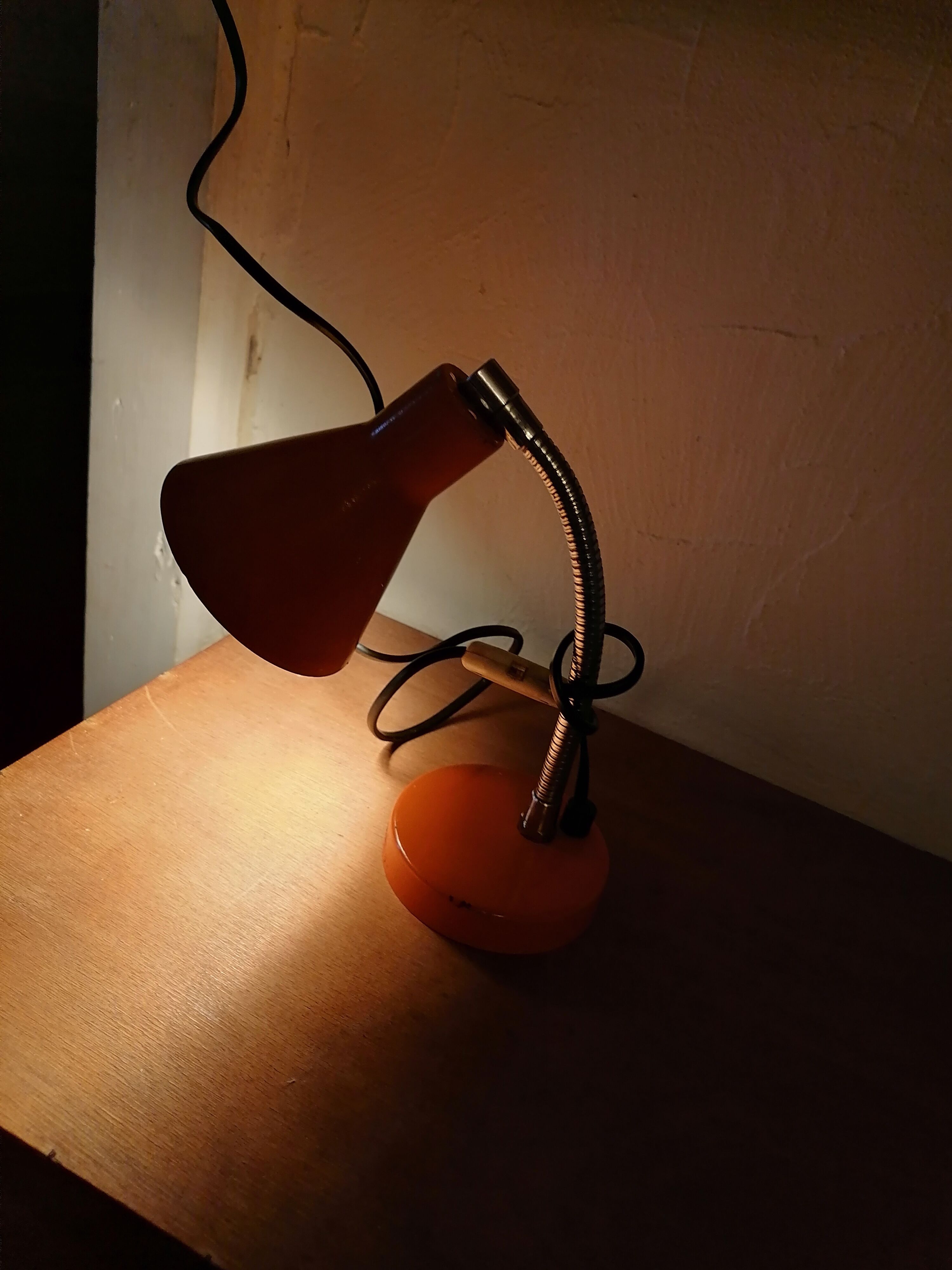 Bedside lamp articulated desk 1960 orange