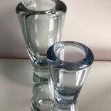 Holmegaard set of 2 blue vases by Per Lutken