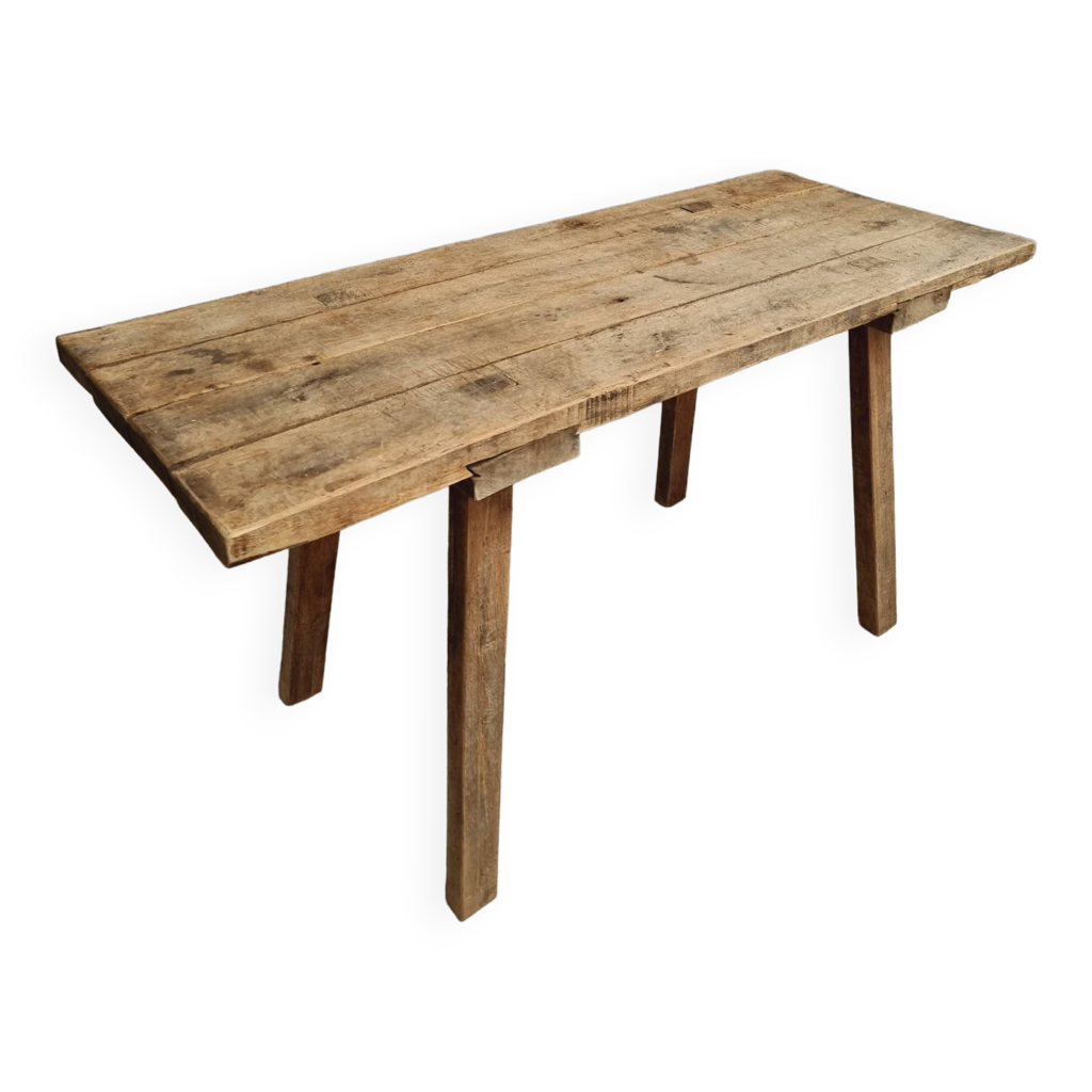 Old table, work table, dining table, kitchen island, oak Selency