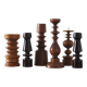 Scandinavian Wooden Candleholders, Set of 6