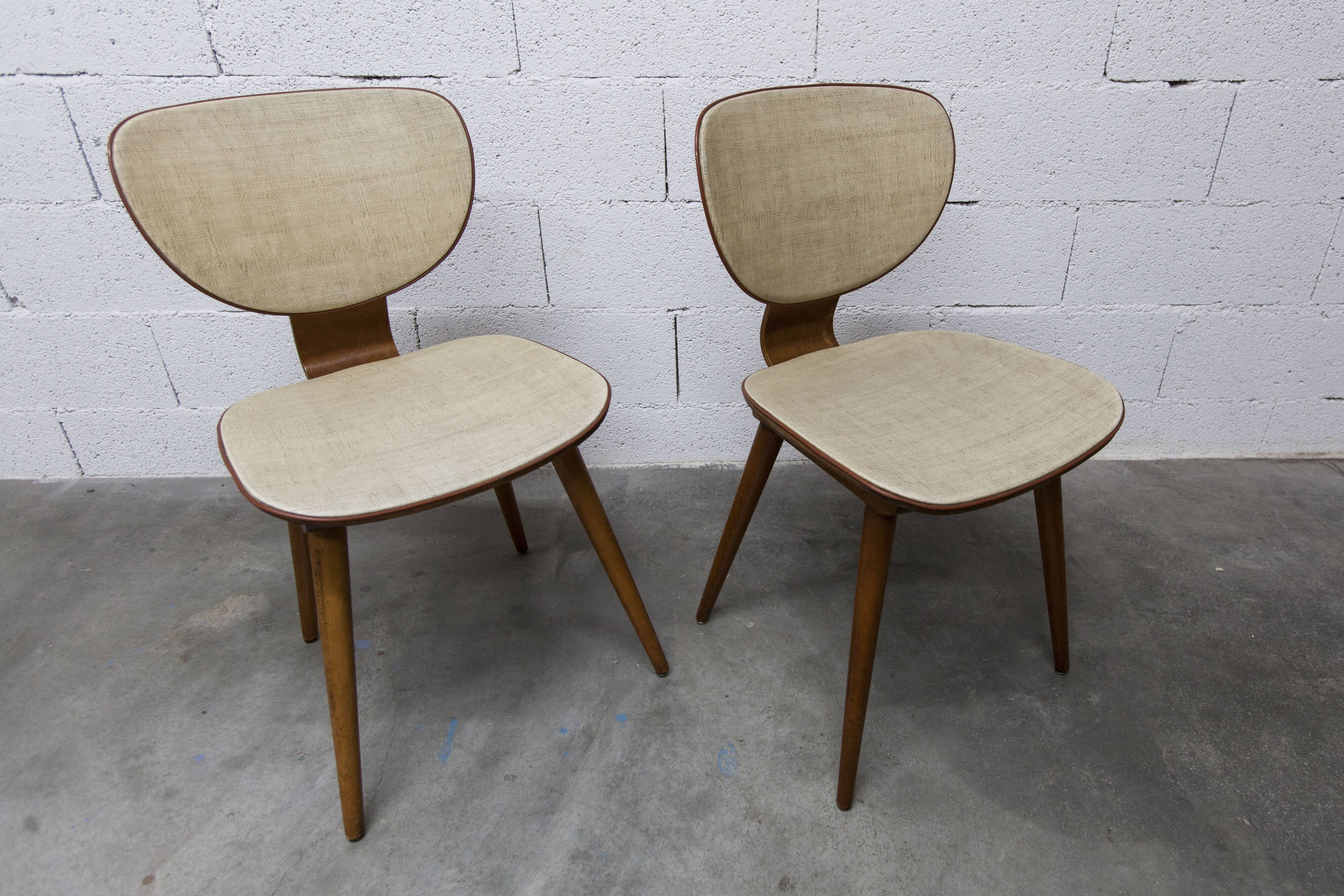 Pair of Baumann chairs No. 831 G1 "design Max Bill" 1960