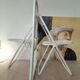 Suite de 3 chaises pliantes Talin en métal blanc, Italie années 70