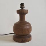 Wooden lamp with fabric shade