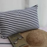 Striped canvas cushion
