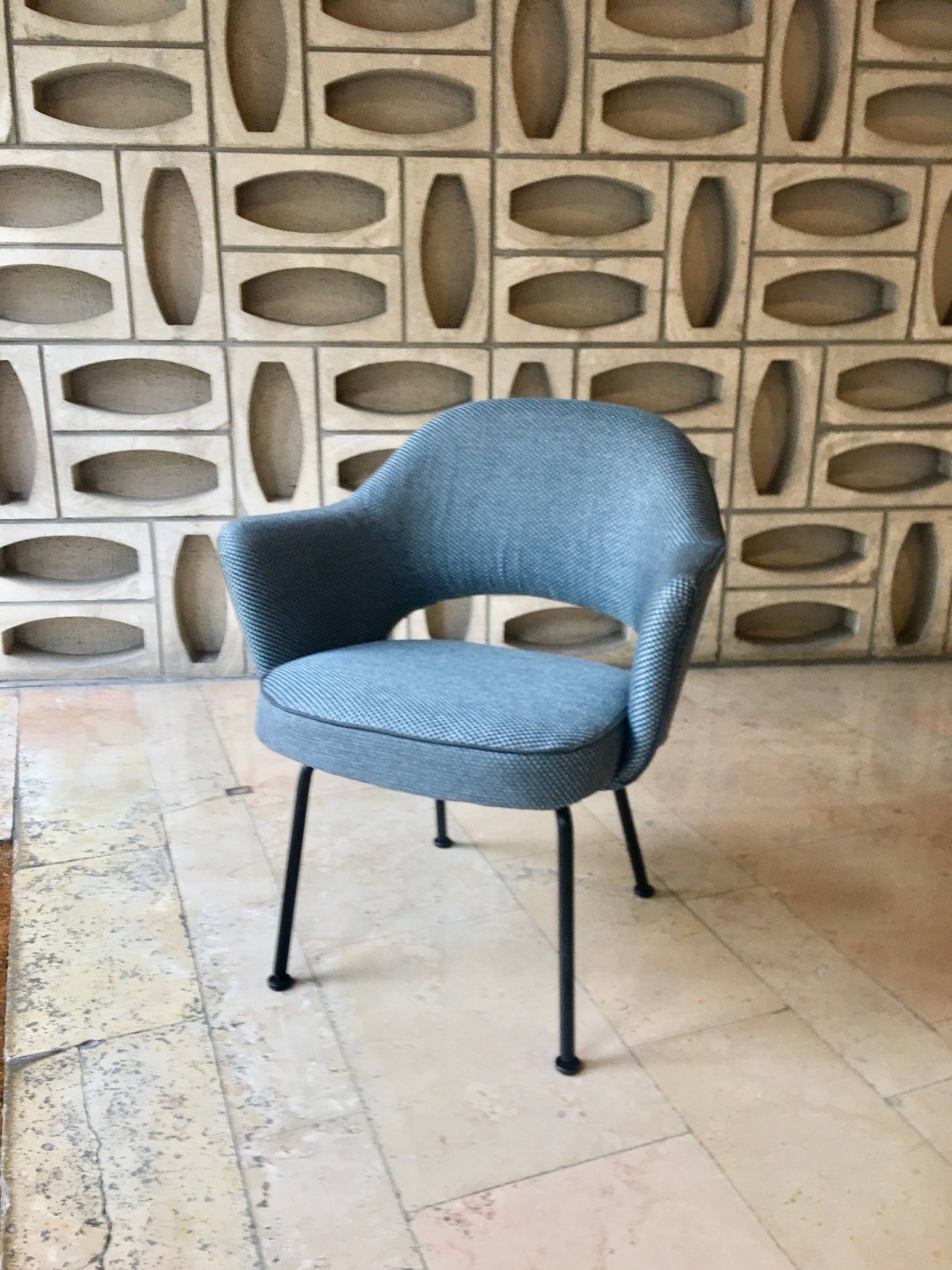 Conference chair by Eero Saarinen for Knoll, reupholstered.