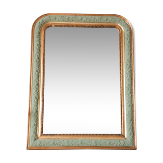 Golden and green grey mirror Louis Philippe - 75cm x 57cm