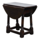 Antique English drop-leaf joint stool made of oak from the 18th century
