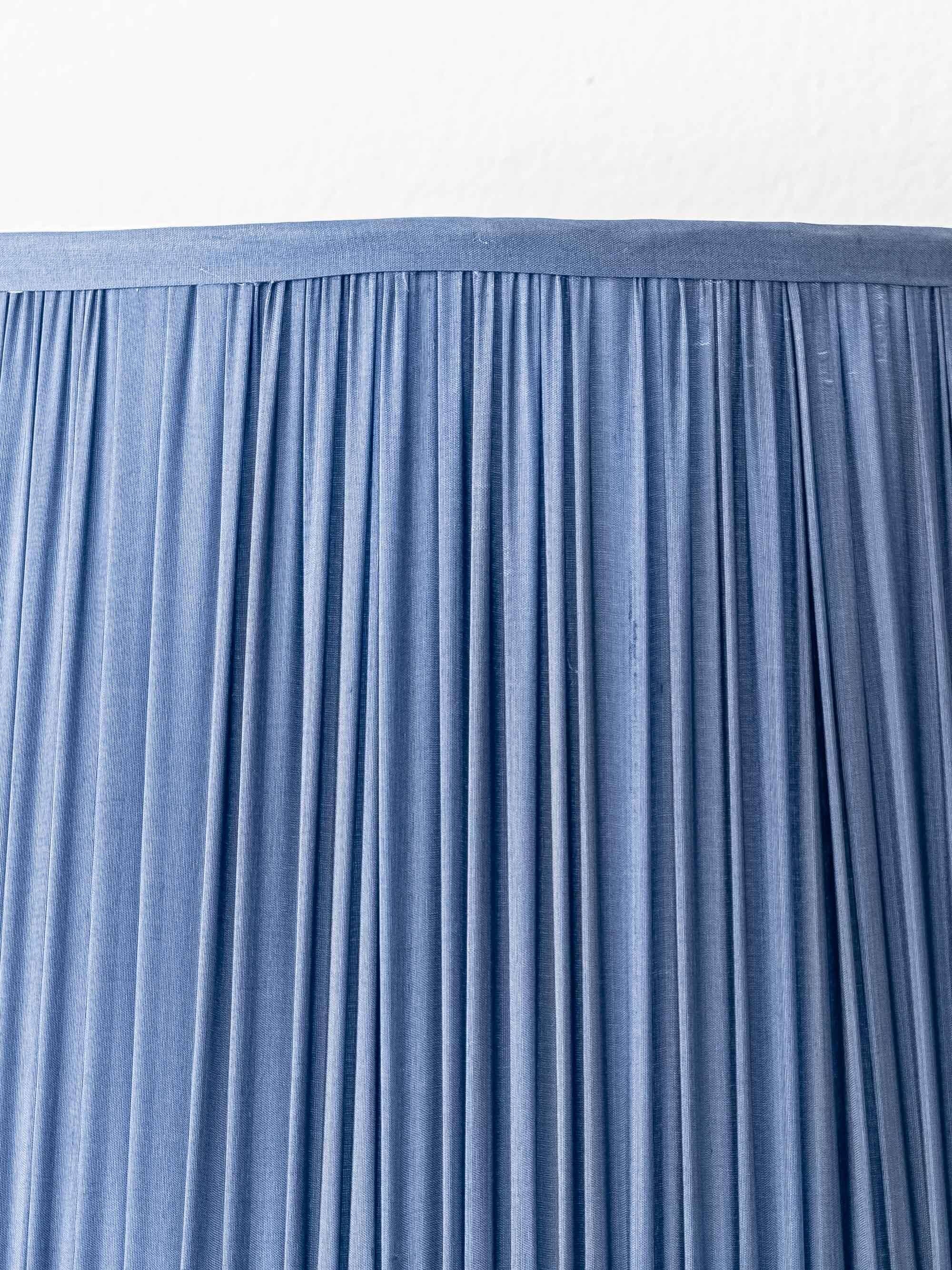 Pair of Royal Delft blue and white ceramic table lamps, 1905, with new pleated silk shades.