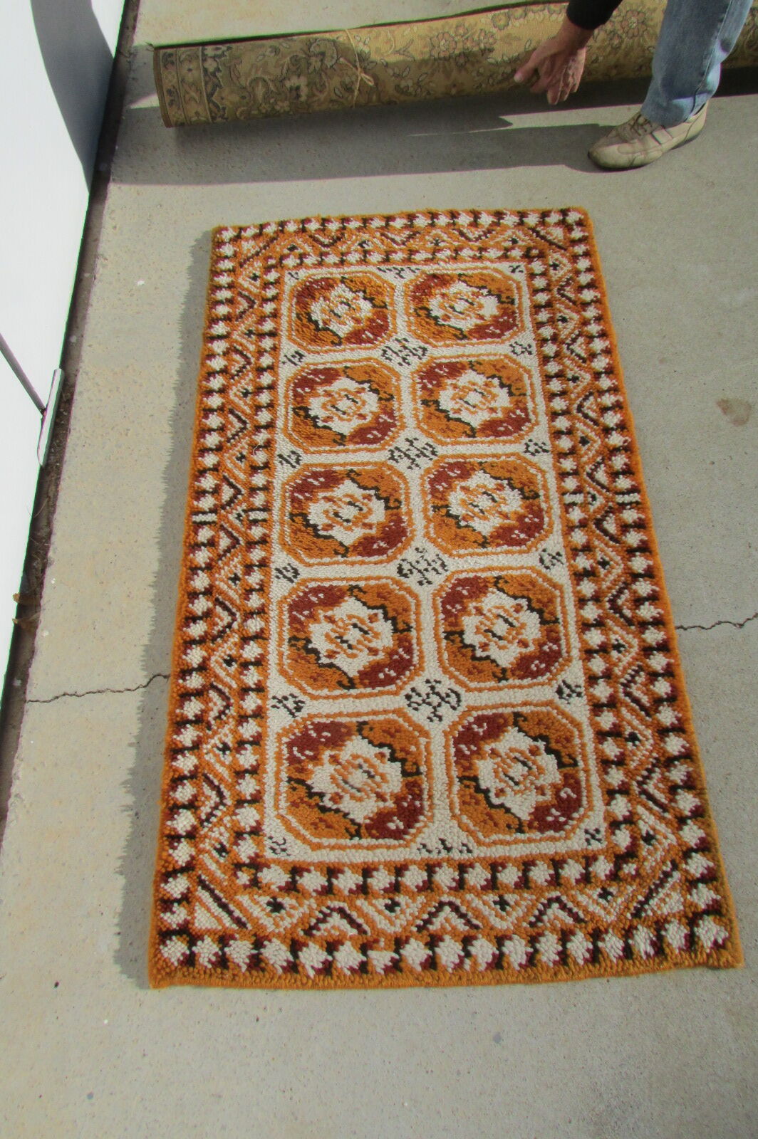 Orange geometric carpet