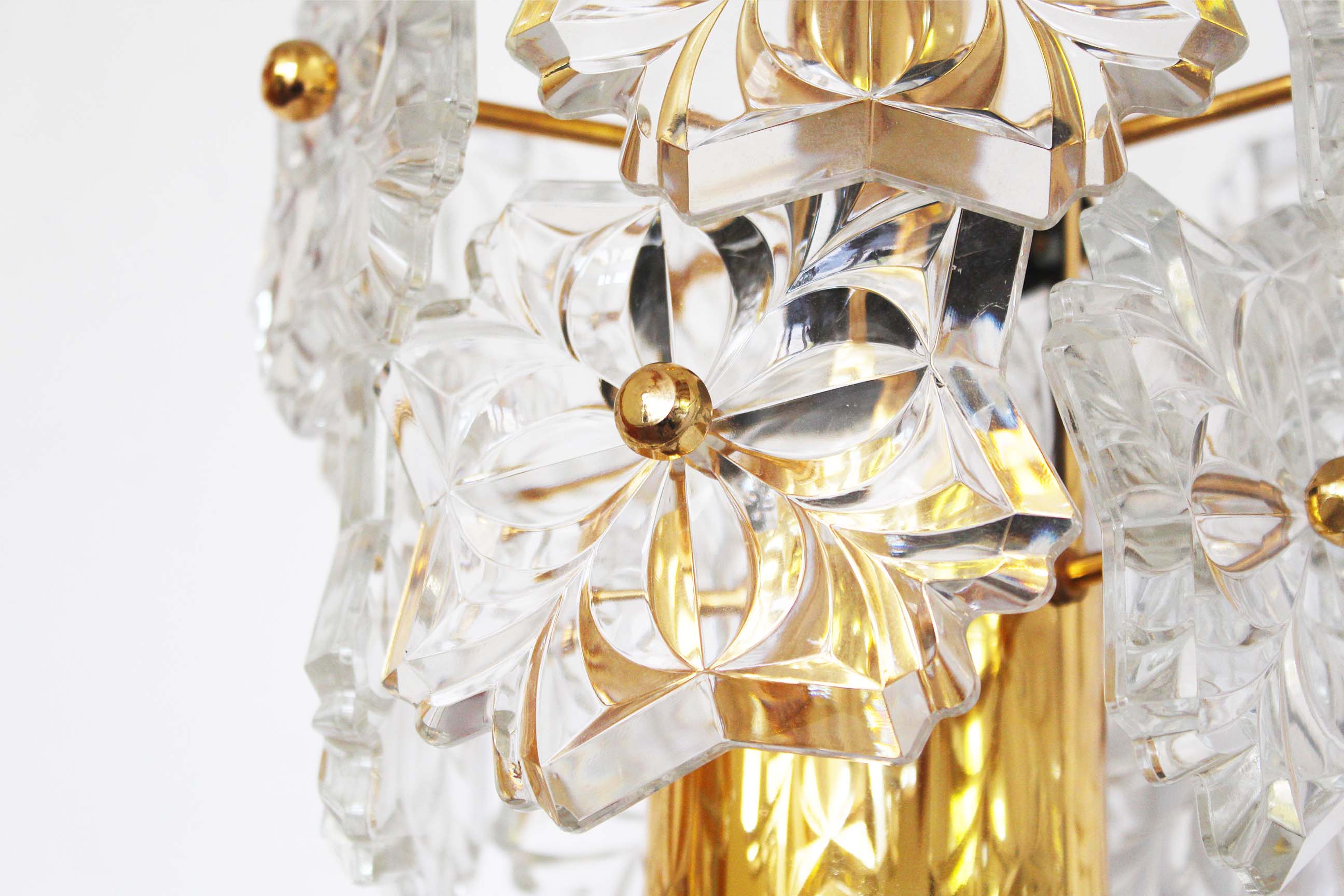 Brass and glass chandelier by Sölken