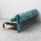 3-seater fabric sofa in Alvar Aalto style, bent wood, 1970s vintage modernism