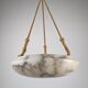 Timeless Art Deco pendant lamp in carved alabaster with black veins, 1920s