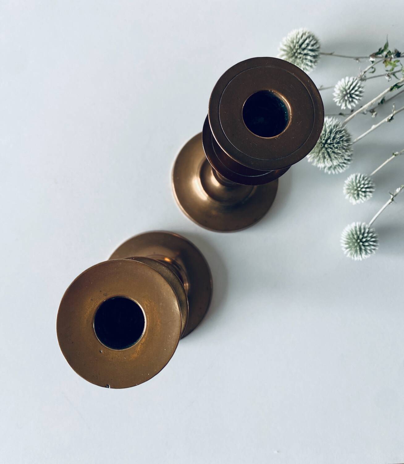 Pair of bronze candlesticks