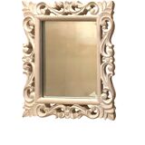 20th century wall mirror with beveled edges and wooden frame