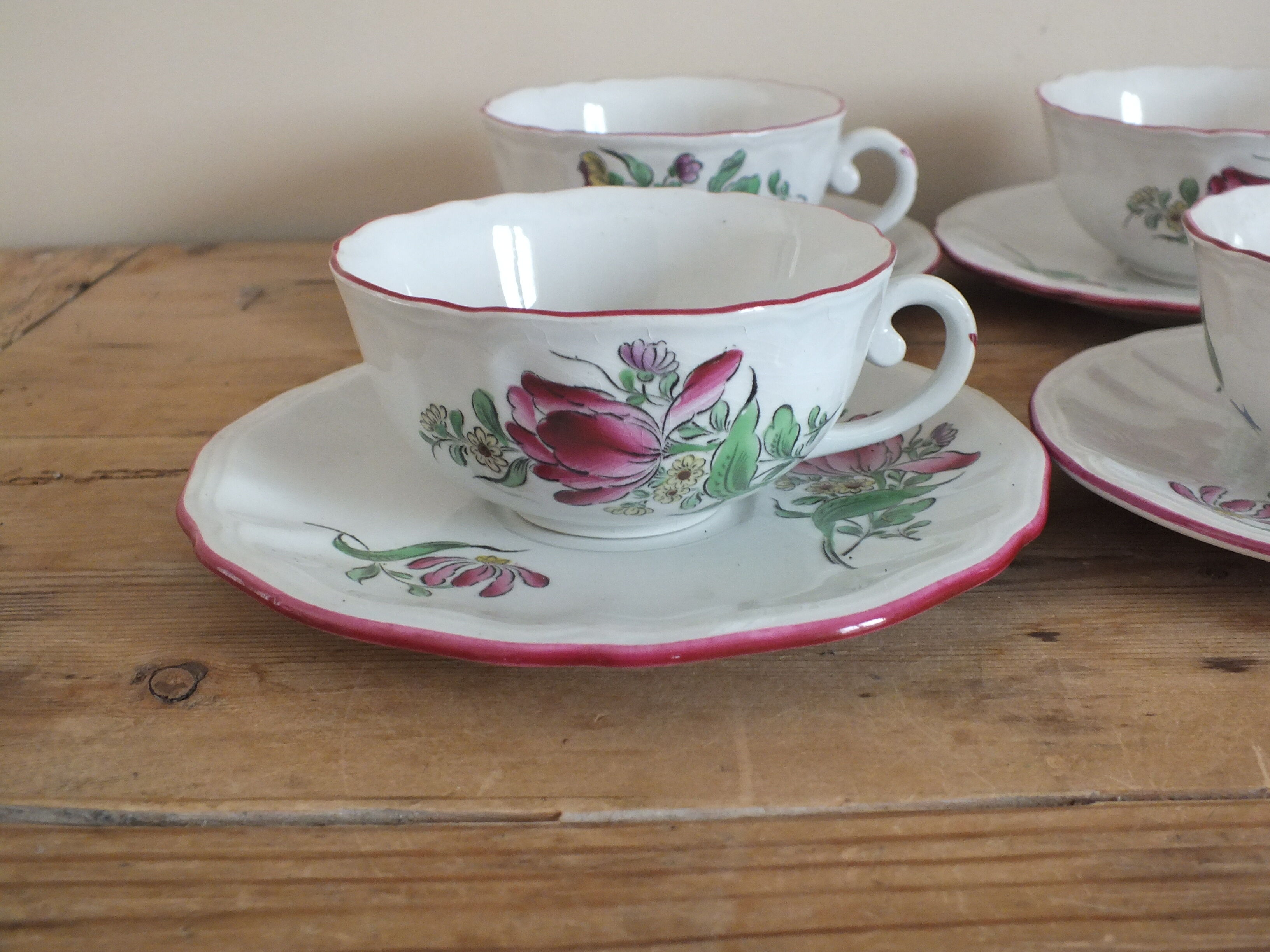 6 tea cups Lunéville KG
