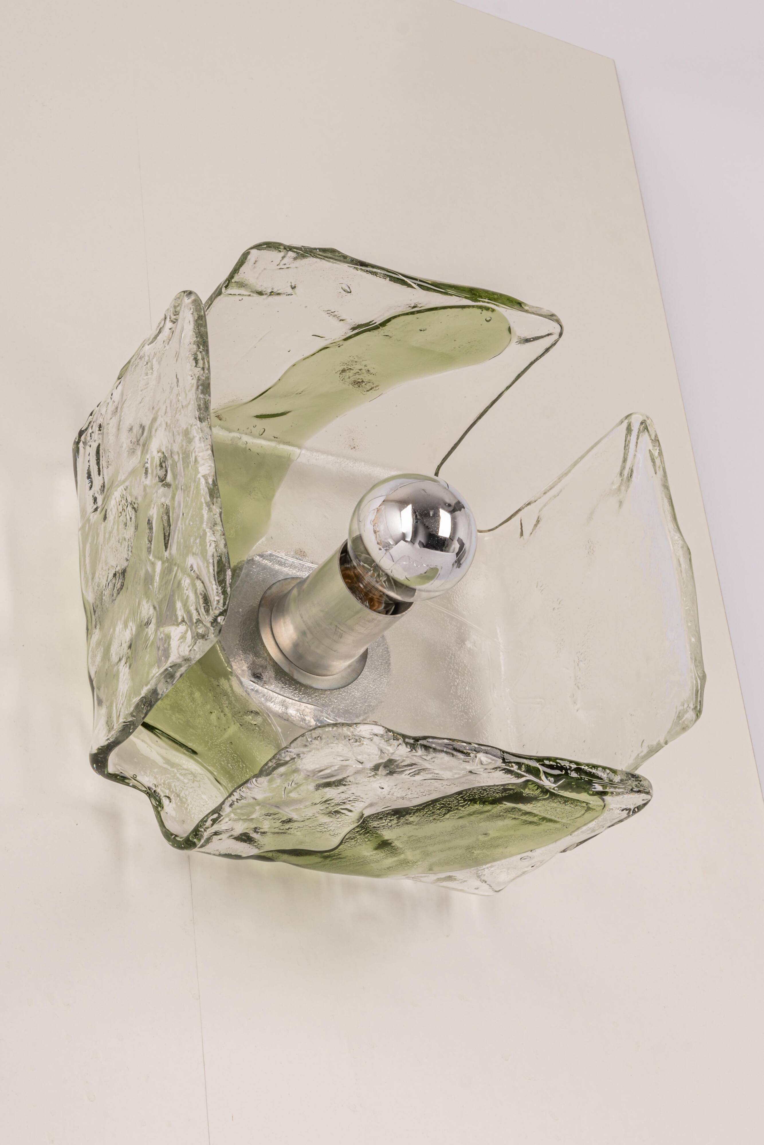 Glass wall lamp designed by Carlo Nason for Kalmar, 1960s.