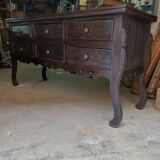 Six-drawer console table, African craftsmanship, Ivory Coast