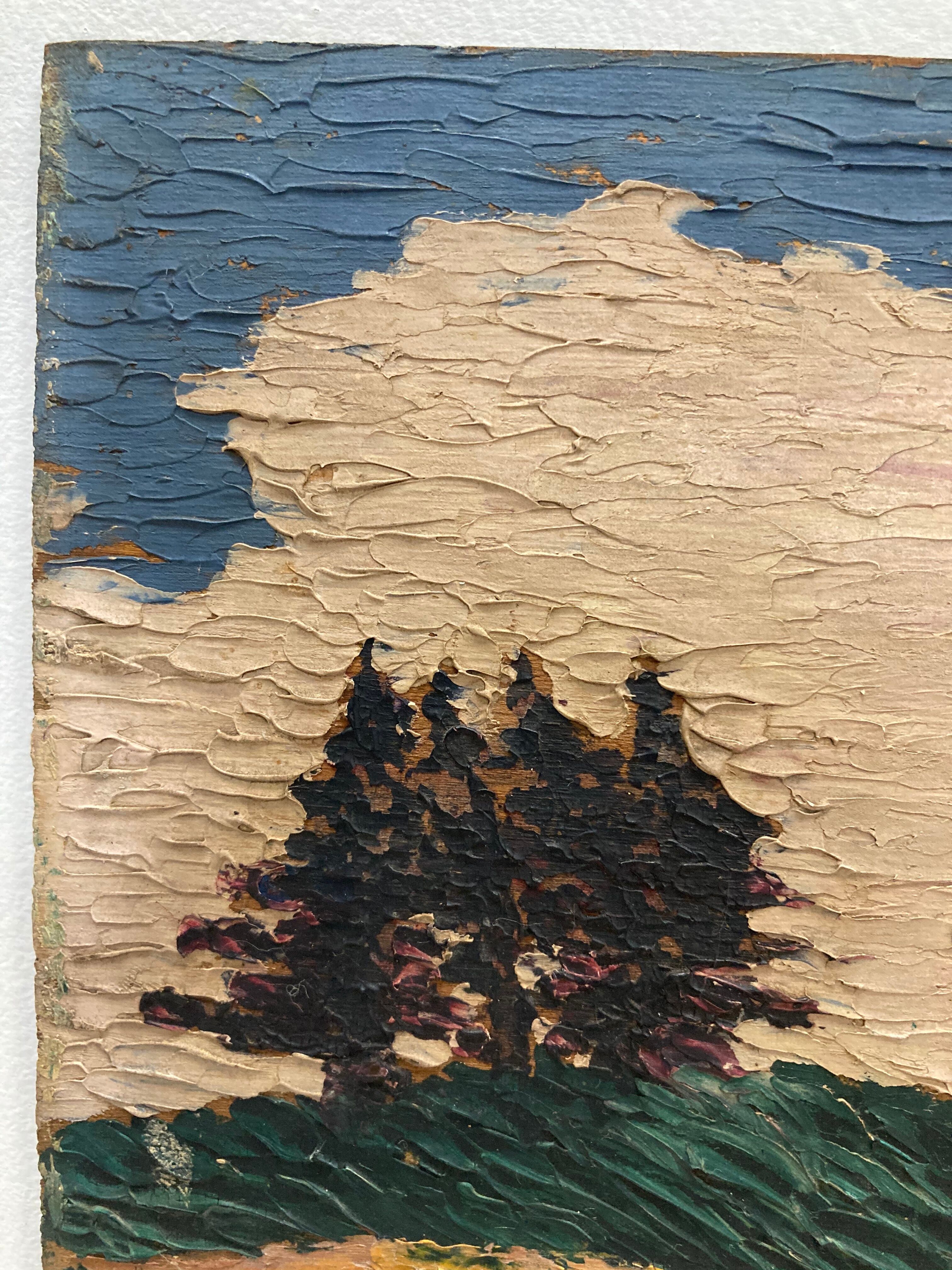 Landscape in vintage oil