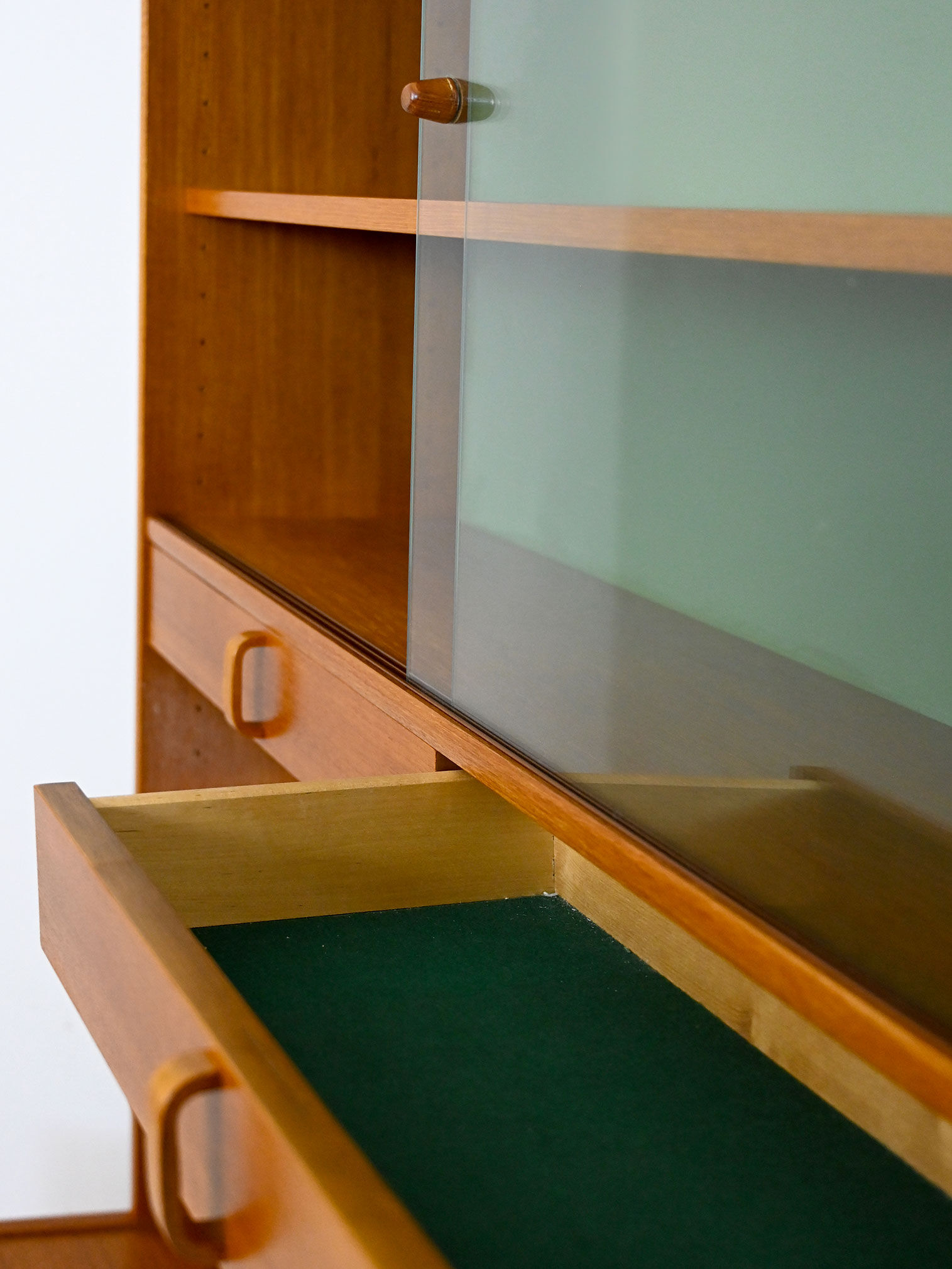 Swedish bookcase with display case