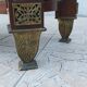 Louis XVI style commode in beech, bronze and marble.
