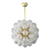 Spectacular Sputnik chandelier with snow glass balls, Doria, Germany, 1970s.