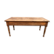 Antique cherry farmhouse table with 2 drawers and 1 pull-out