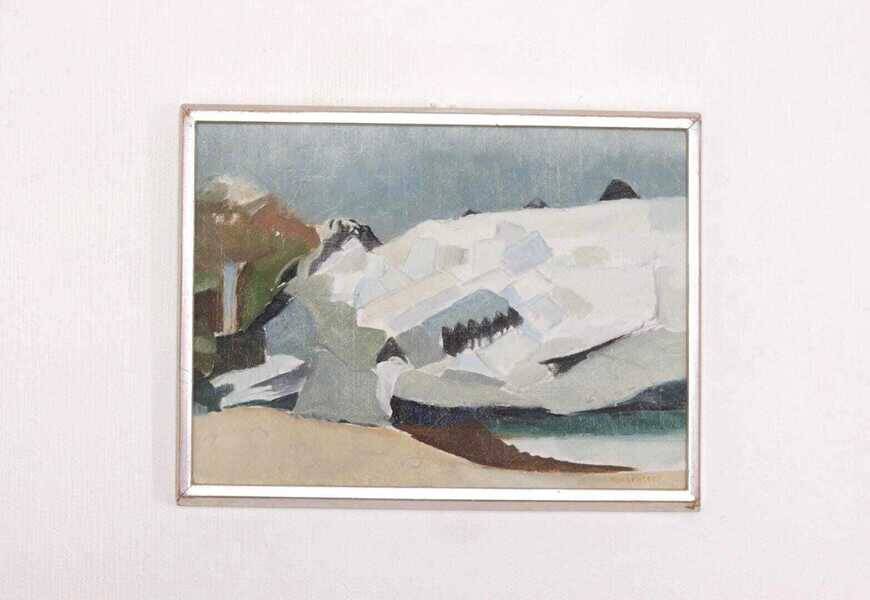 Original oil on canvas “Myrdalsjökull, Iceland” by Rolf Nordengren. Vintage & framed – 53 × 40 cm