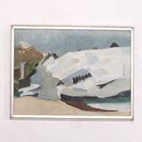 Original oil on canvas “Myrdalsjökull, Iceland” by Rolf Nordengren. Vintage & framed – 53 × 40 cm