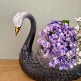 Vintage ceramic swan pot cover