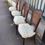 4 Louis XV style chairs with caned backs