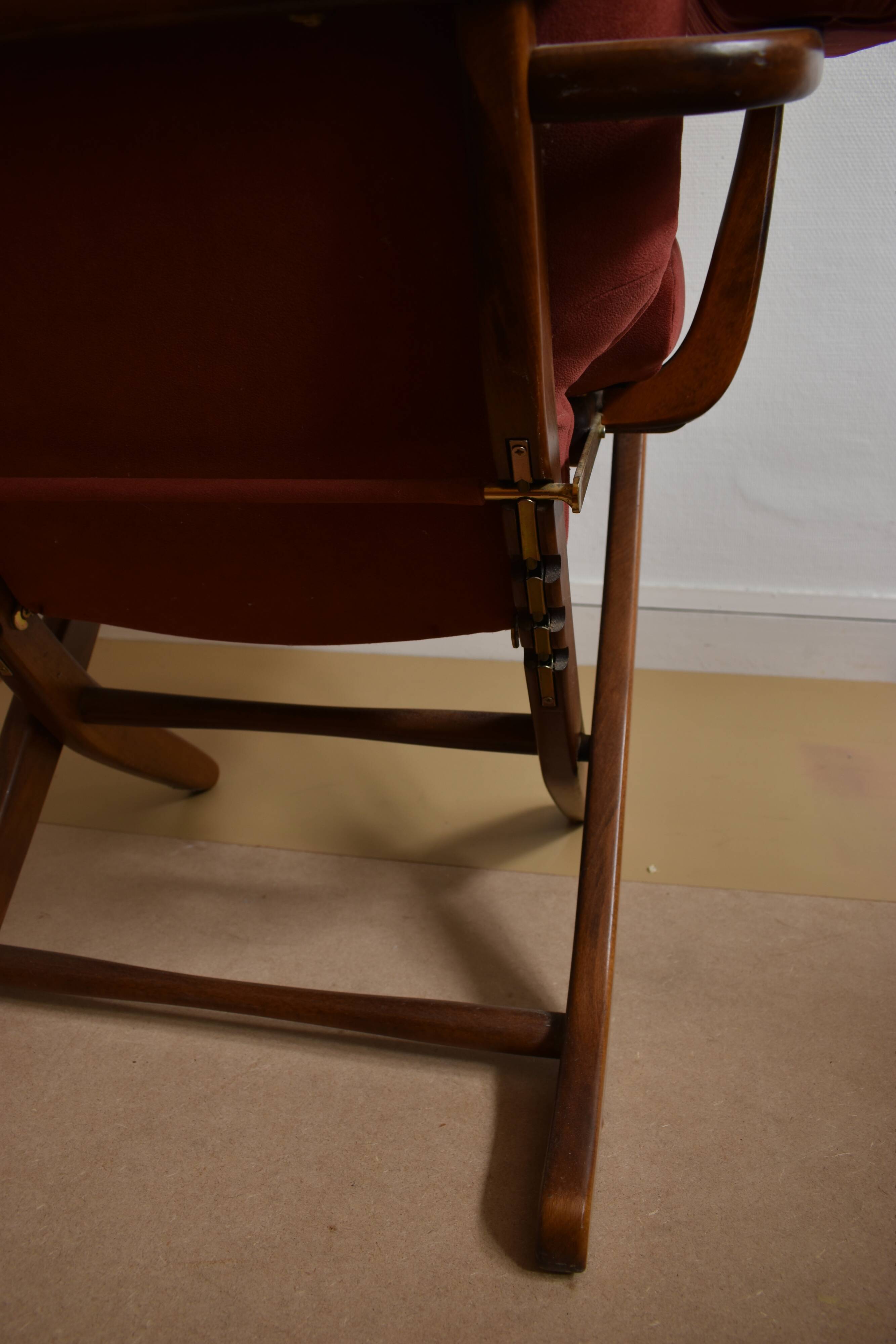 Adjustable old Scandinavian vintage relax armchair