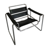 Vintage chrome and leather armchair 70/80